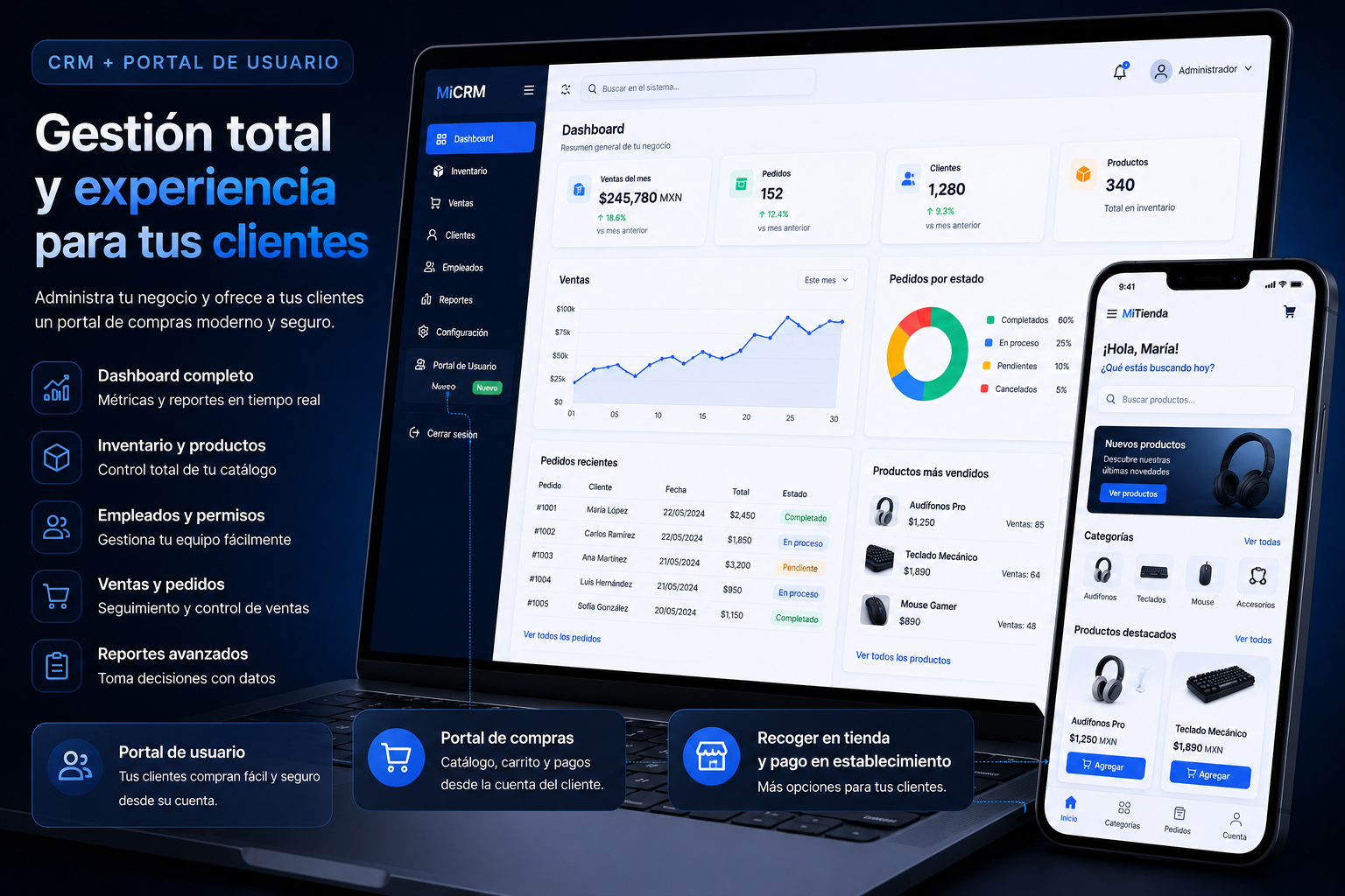 CRM con portal de usuario